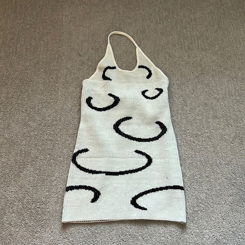 Retro Knit Halter Mini Dress
